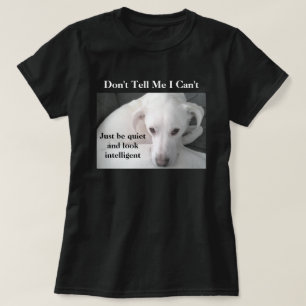 Camiseta Foto de Cachorro Branco Bonito com Mensagem Engra