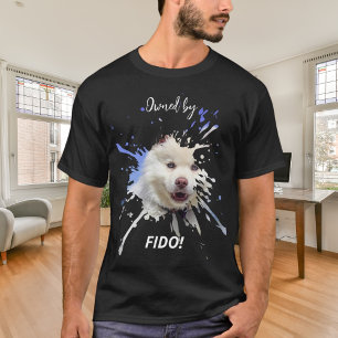 Camiseta Foto de cão esfrega humor divertido preto