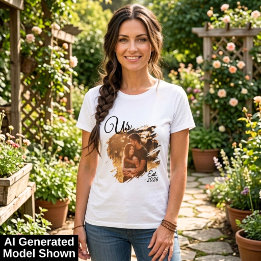 Camiseta Foto de Casal Data de Estabelecimento Nos EUA