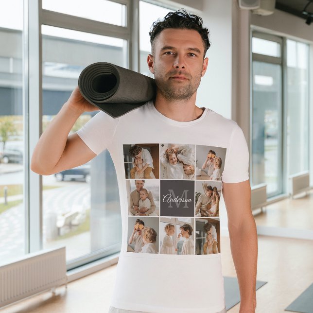 Camiseta Foto de Colagem da Família Moderna e Presente Pers (Criador carregado)