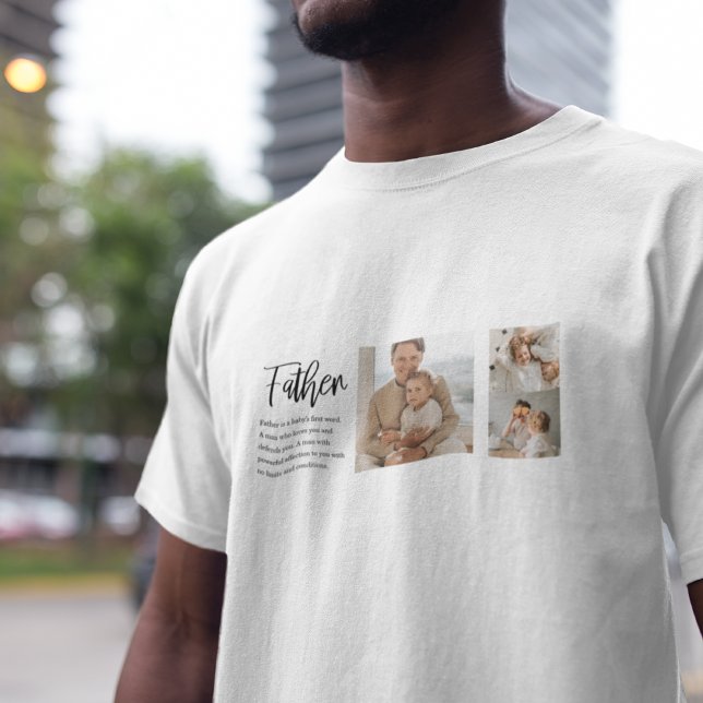 Camiseta Foto de Colagem Moderna com o Pai Melhor Presente (Criador carregado)