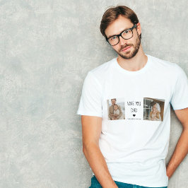 Camiseta Foto de Colagem Moderna e Ame Seu Pai Presente
