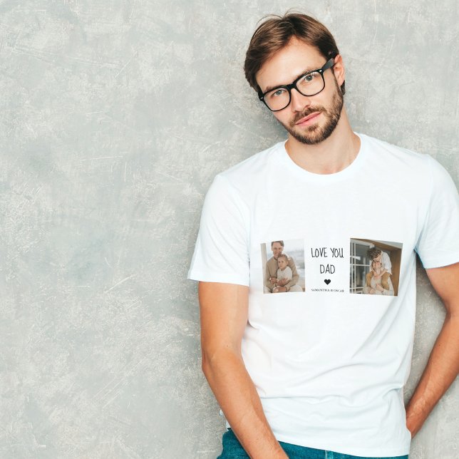 Camiseta Foto de Colagem Moderna e Ame Seu Pai Presente (Criador carregado)