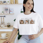Camiseta Foto de Colagem Moderna e Melhor Família Nunca Mel<br><div class="desc">Apresentando a Foto de Colagem Moderna e a Melhor Família Alguma Vez em Texto, uma forma única e personalizada de celebrar o amor e a alegria de sua família. Este presente especial combina a beleza de uma colagem personalizada de fotos com uma mensagem sincera para criar uma lembrança memorável que...</div>