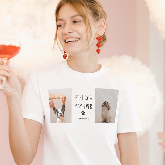 Camiseta Foto de Colagem Moderna Melhor Cão Mãe Nunca (Criador carregado)