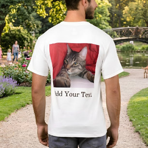 Camiseta Foto de Costas Personalizada e Texto Opcional Pers