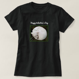 Camiseta Foto de Dia de os namorados Cachorro Branco Enrola