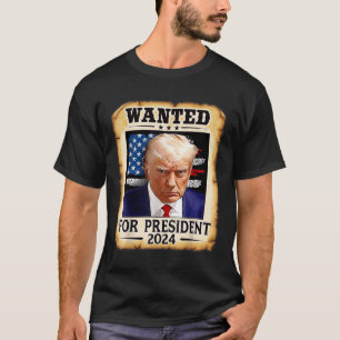 Camiseta Foto de Donald Trump procurado para presidente dos