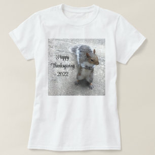 Camiseta Foto de Esquilo Bonito com Cauda Fluffy