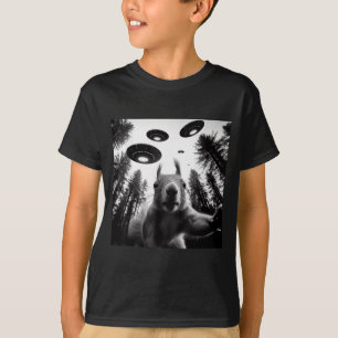 Camiseta Foto de Esquilo com Disco Voador Alienígena Engraç