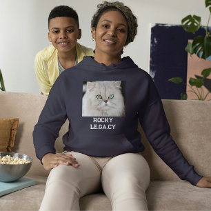 Camiseta Foto de Estimação Personalizada de Gato em Azul Ma