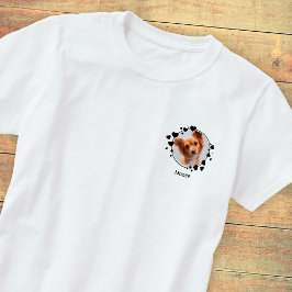 Camiseta Foto de Gato de Pet Dog Personalizado Elegante com