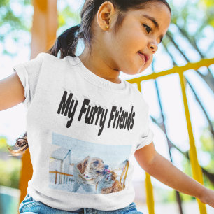 Camiseta Foto de gato e cão para amigos de pelúcia