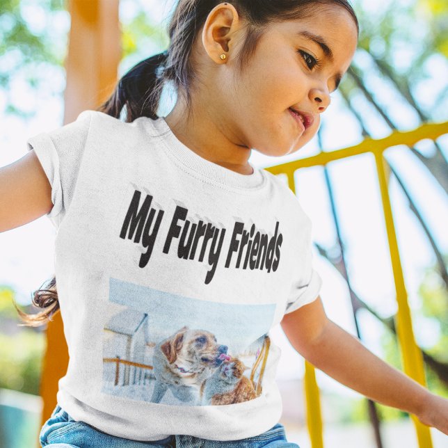 Camiseta Foto de gato e cão para amigos de pelúcia (Criador carregado)