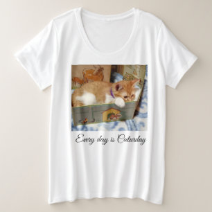 Camiseta Foto de Gato Frente, Costas Coração Pata,