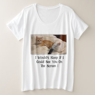 Camiseta Foto de Gatos, Texto Divertido em Ambas as Faces,