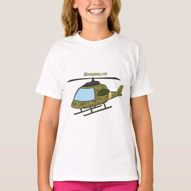 Camiseta Foto de helicóptero de camoflagem do exército (Frente)