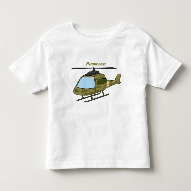 Camiseta Foto de helicóptero de camoflagem do exército (Frente)