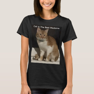 Camiseta Foto de Humor de Gato Melhor Remédio