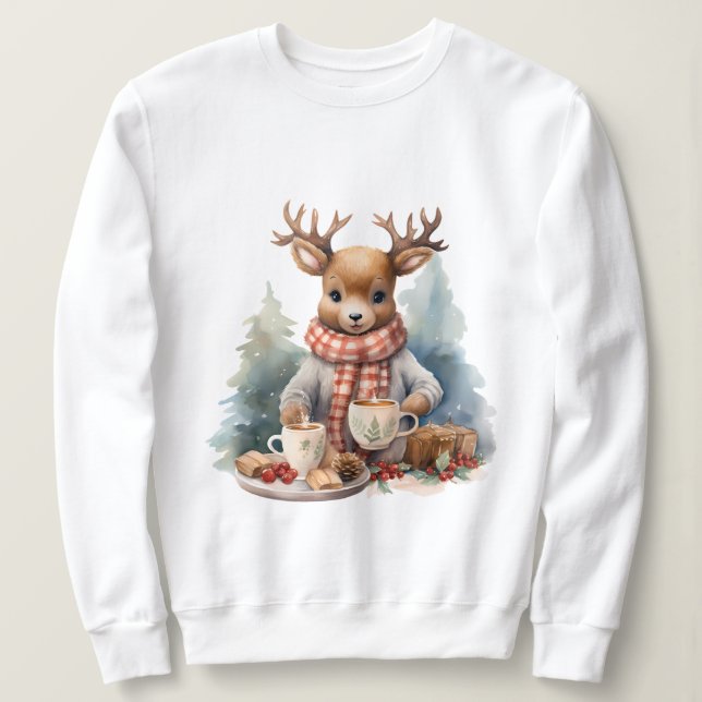 Camiseta Foto de ilustração fofa de Natal (Frente do Design)