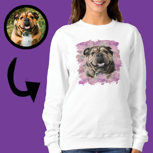 Camiseta Foto de Lover-do-cão Lilac-Rosa-Rosa Úmido de Grun