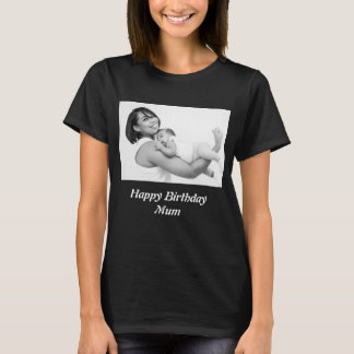 Camiseta Foto de Mãe de aniversário feliz personalizada