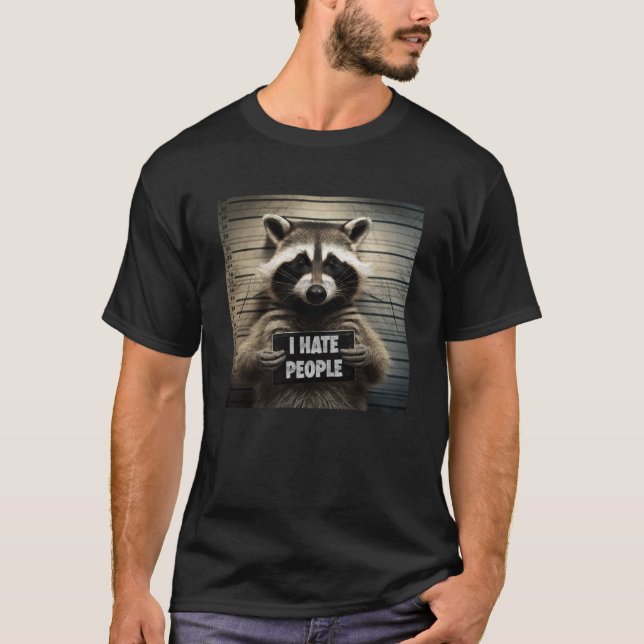Camiseta Foto de Mugshot da Polícia Raccoon (Frente)