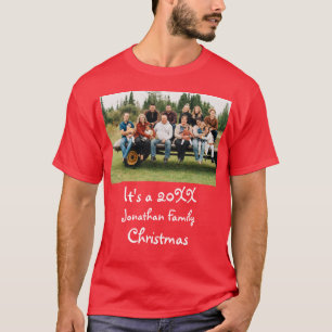 Camiseta Foto de Natal da Família Moderna Personalizada