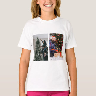 Camiseta Foto de Natal Personalizada de Família em Duas Fac