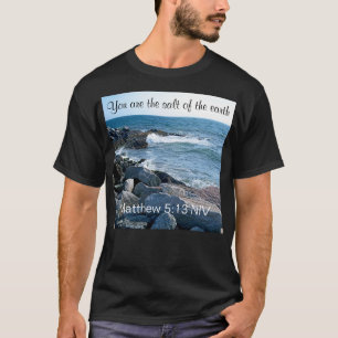 Camiseta Foto de Ocean Salt da Bíblia da Terra Verse Blue