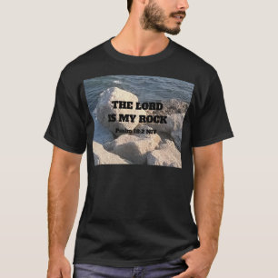 Camiseta Foto de Ocean The Lord é My Rock Bíblia Verse