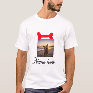 Camiseta Foto de osso de cachorro vermelho presentes simple