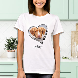 Camiseta Foto de Pet de Coração de Impressão Personalizada 