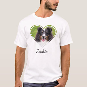 Camiseta Foto De Pet De Forma Cardíaca Personalizada Com Um