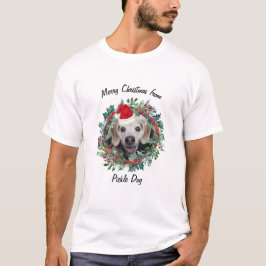 Camiseta Foto de Pet Engraçado com Natal