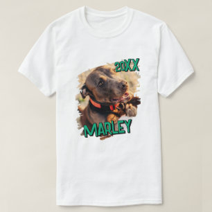 Camiseta Foto de Pet Personalizada de Grunge Simples Reprod