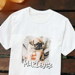 Camiseta Foto de Pet Personalizada de Grunge Simples Reprod