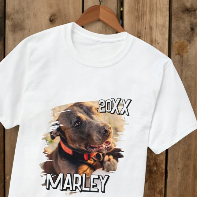 Camiseta Foto de Pet Personalizada de Grunge Simples Reprod (Criador carregado)