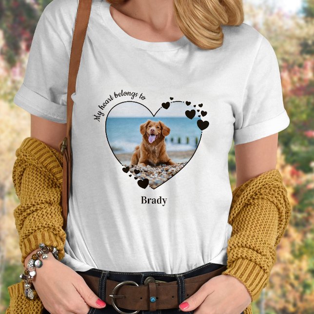 Camiseta Foto De Pet Personalizada Que Meu Coração Pertence (Criador carregado)