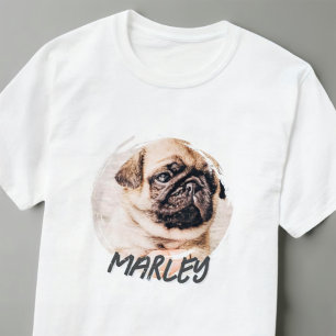 Camiseta Foto de Pet Personalizada Simples, Reproduzida em 