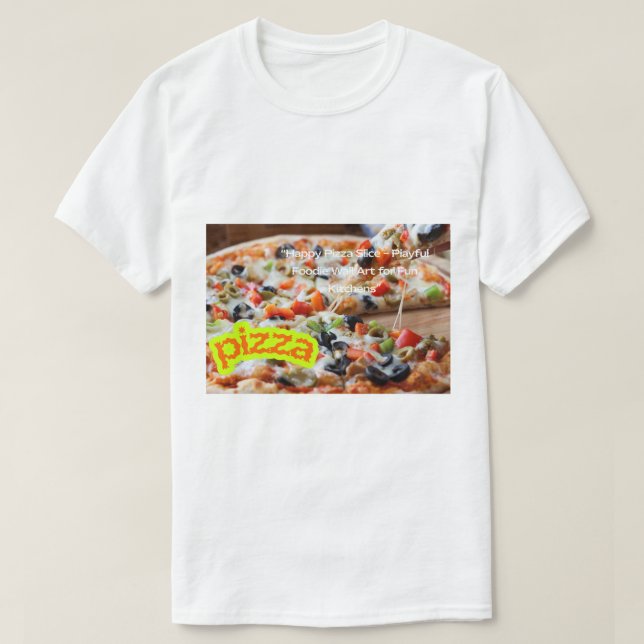 Camiseta Foto de Pizza Quente - Imagem de Comida Real e Fum (Frente do Design)