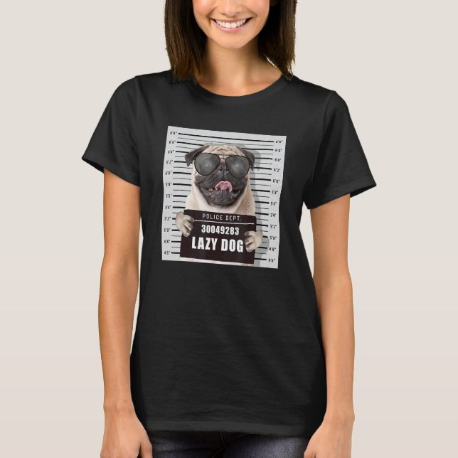 Camiseta Foto de Pug Criminoso (Frente)