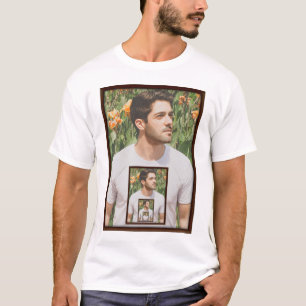 Camiseta Foto de repetição personalizada de ilusão óptica n