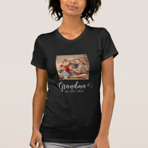 Camiseta Foto de Roteiro Branco Estabelecida pela Vovó
