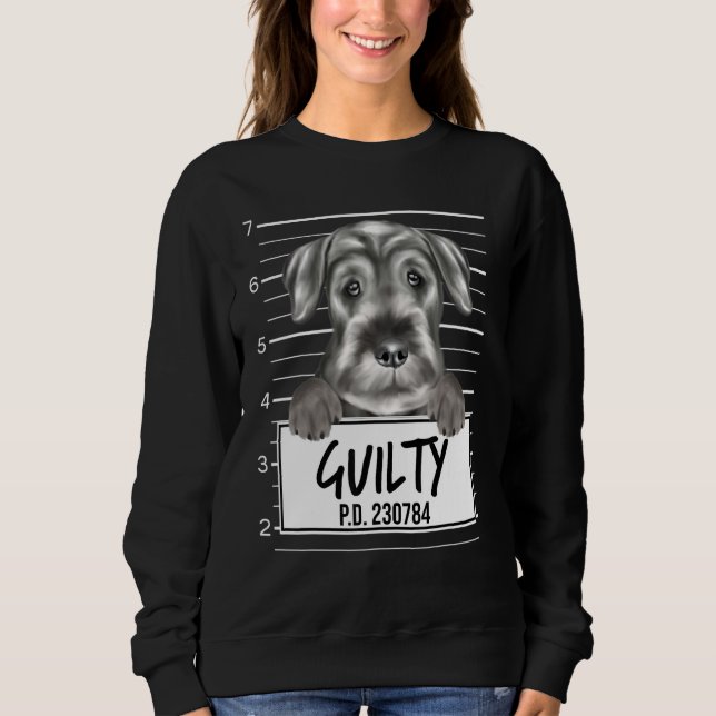Camiseta Foto de Schnauzer Padrão Culpado (Frente)