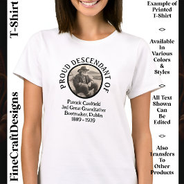 Camiseta Foto de texto personalizado, Irish Roots Rua Dia d