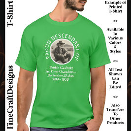 Camiseta Foto de texto personalizado, Irish Roots Rua Dia d