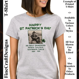 Camiseta Foto de texto personalizado, Irish Roots Rua Dia d