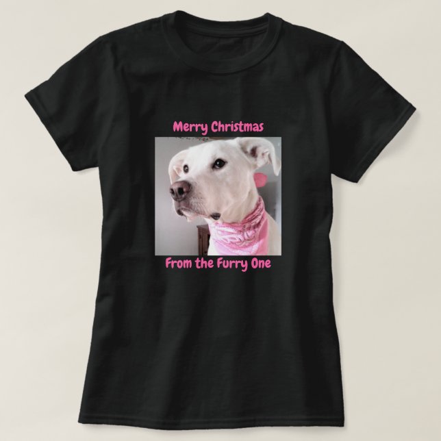 Camiseta Foto de um Cachorro Bonito com Olhos Negra (Frente do Design)