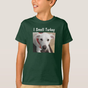 Camiseta Foto de um Cachorro Branco, Engraçado, sorrindo, A